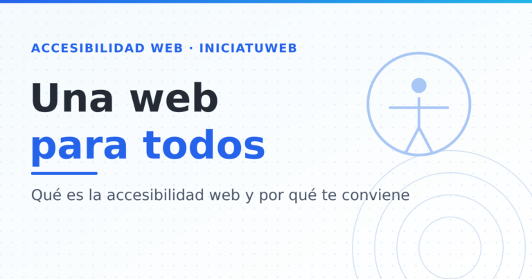 Símbolo universal de accesibilidad junto al texto Una web para todos